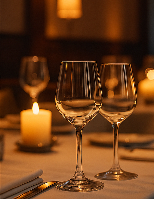 Gedeckter Tisch mit Gläsern